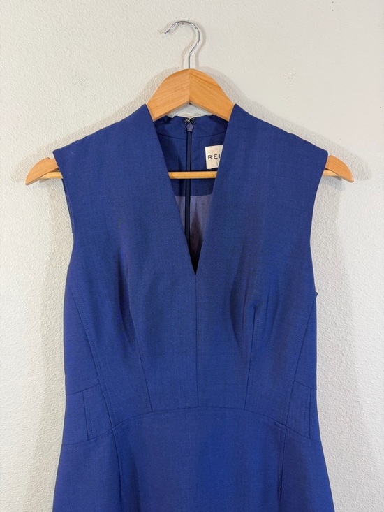 REISS Blue Magda Sheath Dress Size US 6 Sleeveless Office Minimalist Business - Picture 2 of 11